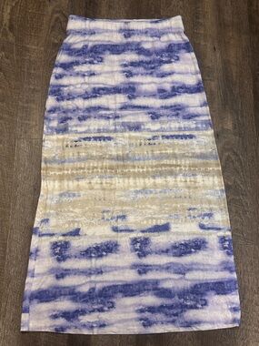 NWT Chicos Seaside Lilac Mist Tie Dye Gisele Maxi Skirt Size 0 Small Coastal